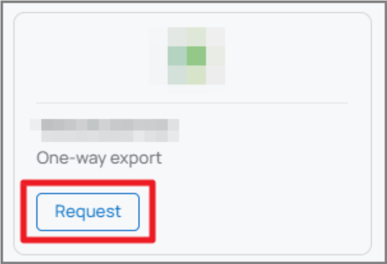 Lever one way export modal with request button outlined