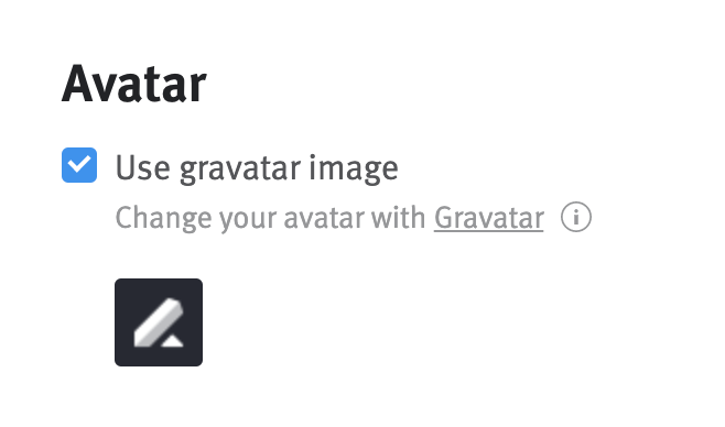 Close-up of avatar image in personal account settings