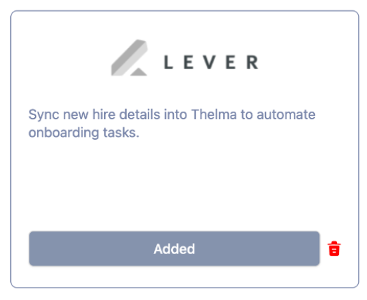 Lever success notification modal with added label